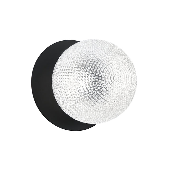 Odessa Large Diamond Cut LED Wall Light 8.5W 4000K Clear & Matt Black