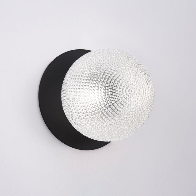 Odessa Large Diamond Cut LED Wall Light 8.5W 4000K Clear & Matt Black