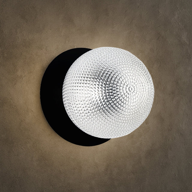 Odessa Large Diamond Cut LED Wall Light 8.5W 4000K Clear & Matt Black