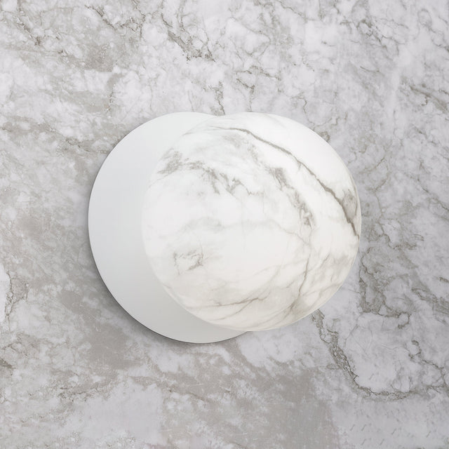 Odessa Large LED Wall Light 8.5W 4000K Marble Opal & Matt White