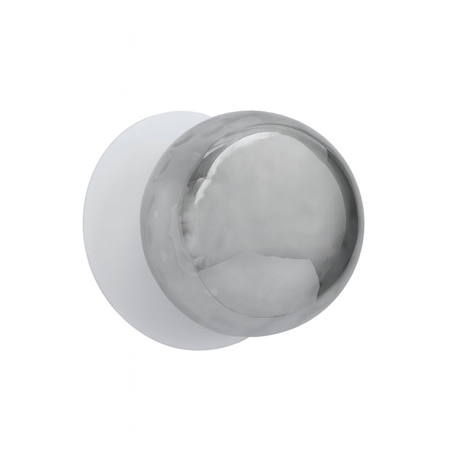 Odessa Large Molten Ripple LED Wall Light 8.5W 4000K Smoky & Matt White