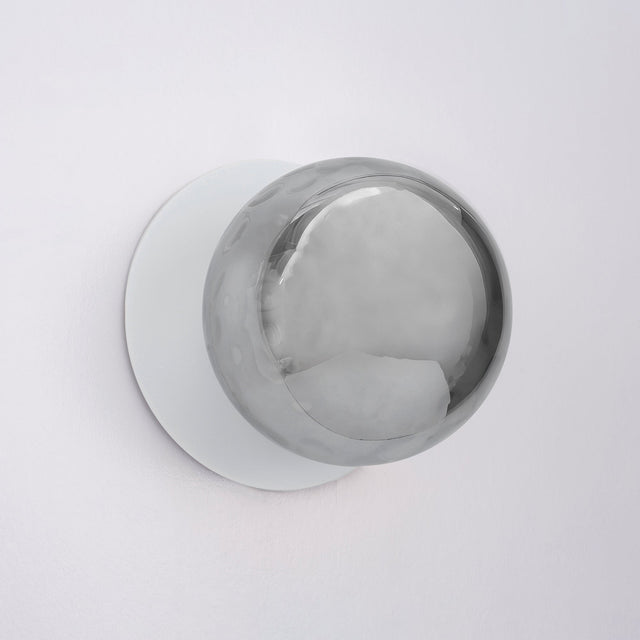 Odessa Large Molten Ripple LED Wall Light 8.5W 4000K Smoky & Matt White