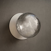 Odessa Large Molten Ripple LED Wall Light 8.5W 4000K Smoky & Matt White