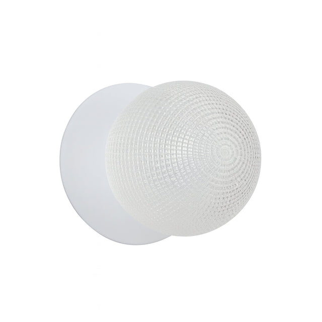 Odessa Large Diamond Cut LED Wall Light 8.5W 4000K Clear & Matt White