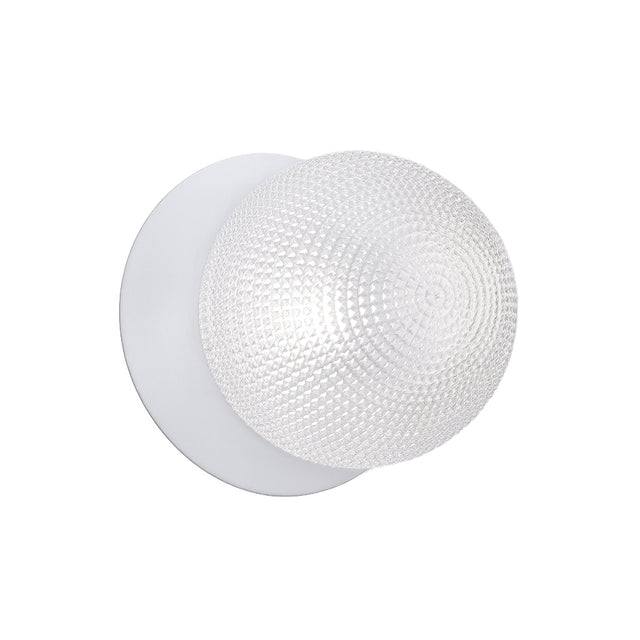 Odessa Large Diamond Cut LED Wall Light 8.5W 4000K Clear & Matt White