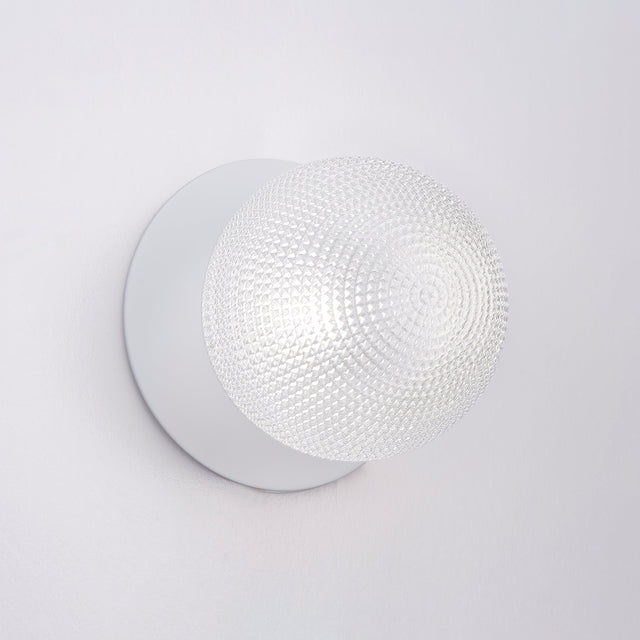 Odessa Large Diamond Cut LED Wall Light 8.5W 4000K Clear & Matt White