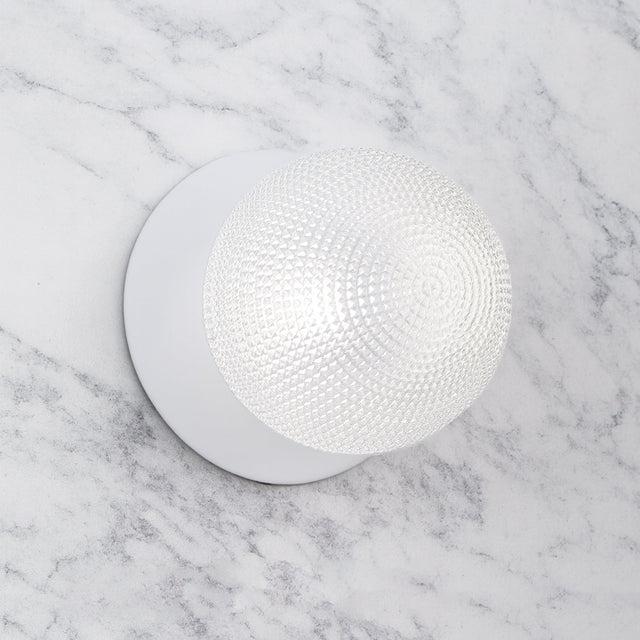 Odessa Large Diamond Cut LED Wall Light 8.5W 4000K Clear & Matt White