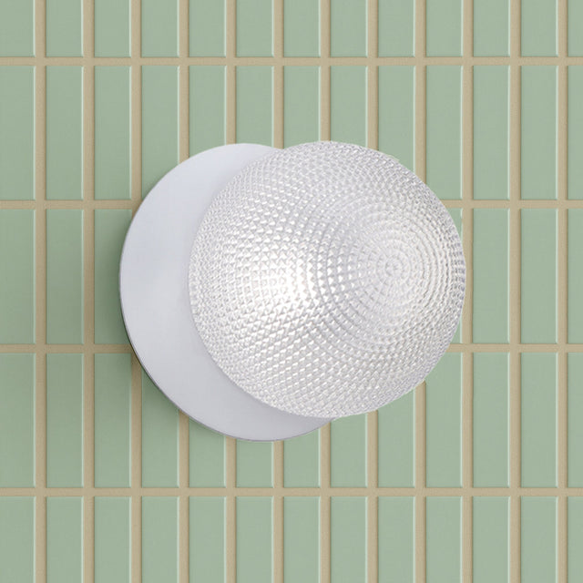 Odessa Large Diamond Cut LED Wall Light 8.5W 4000K Clear & Matt White