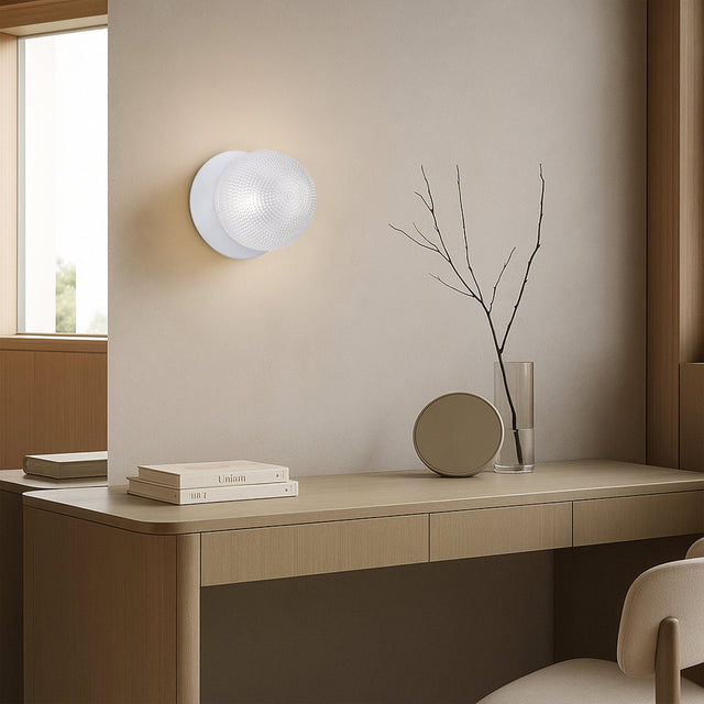 Odessa Large Diamond Cut LED Wall Light 8.5W 4000K Clear & Matt White
