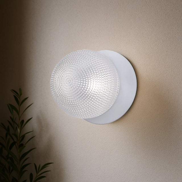 Odessa Large Diamond Cut LED Wall Light 8.5W 4000K Clear & Matt White