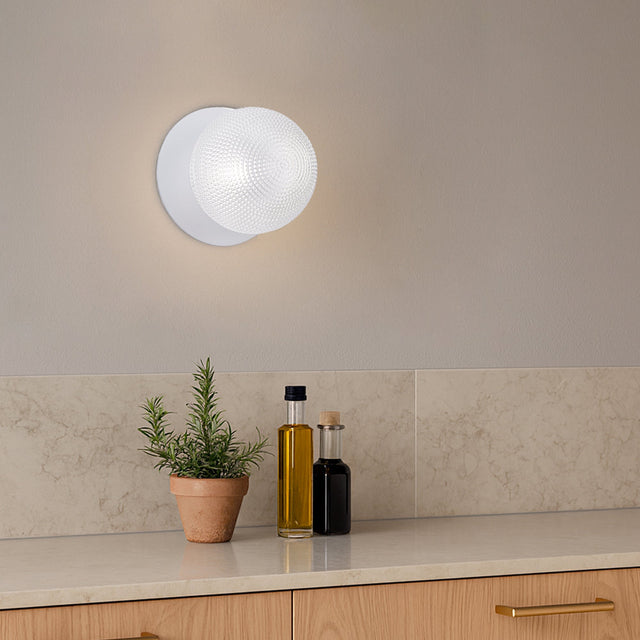 Odessa Large Diamond Cut LED Wall Light 8.5W 4000K Clear & Matt White