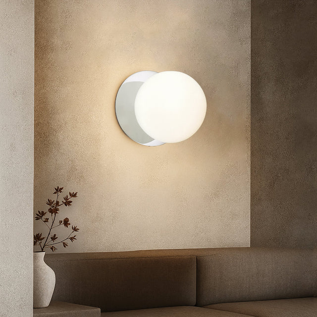 Odessa Large LED Wall Light 8.5W 4000K Frosted Opal & Chrome