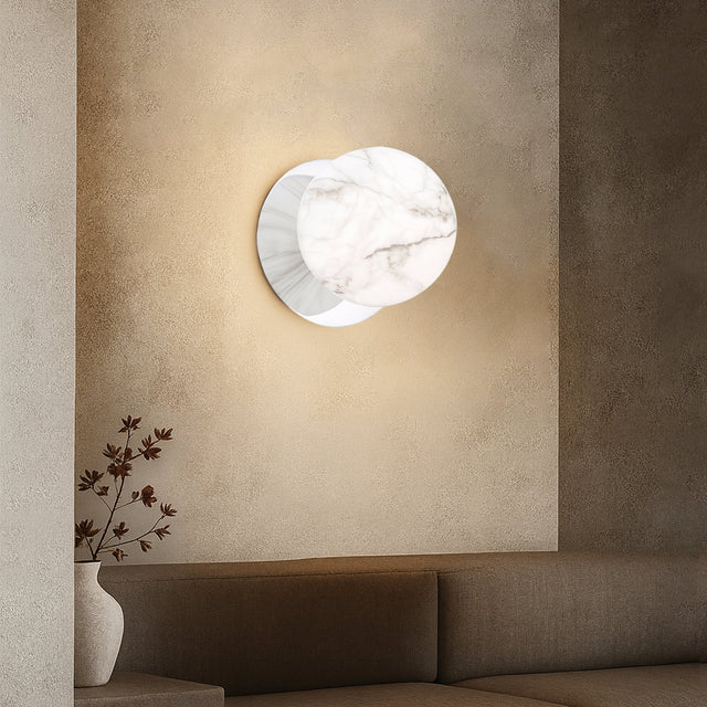 Odessa Large LED Wall Light 8.5W 4000K Marble Opal & Chrome