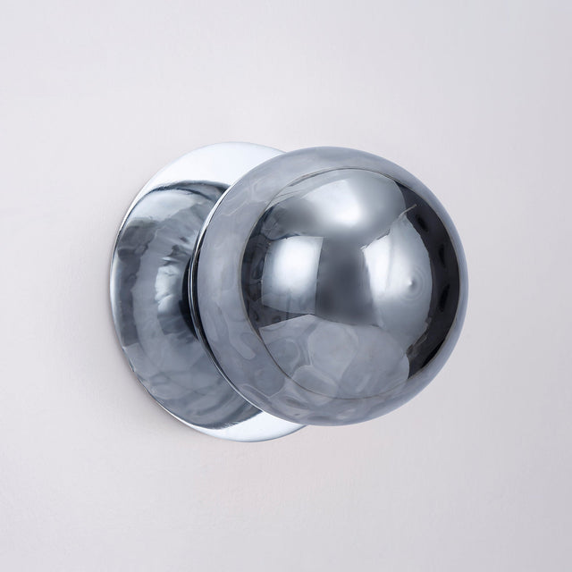 Odessa Large Molten Ripple LED Wall Light 8.5W 4000K Smoky & Chrome