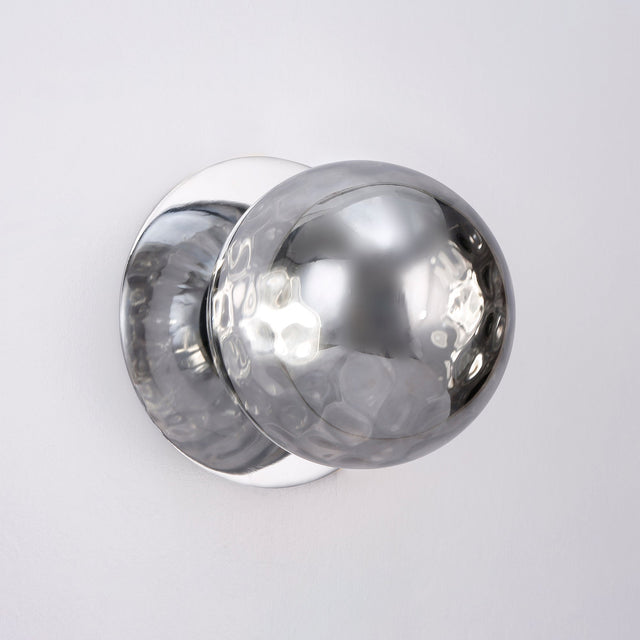 Odessa Large Molten Ripple LED Wall Light 8.5W 4000K Smoky & Chrome