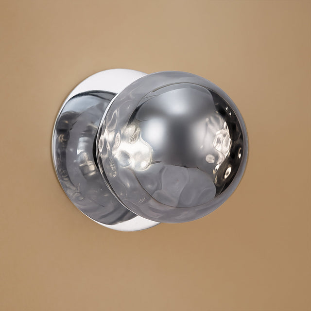 Odessa Large Molten Ripple LED Wall Light 8.5W 4000K Smoky & Chrome