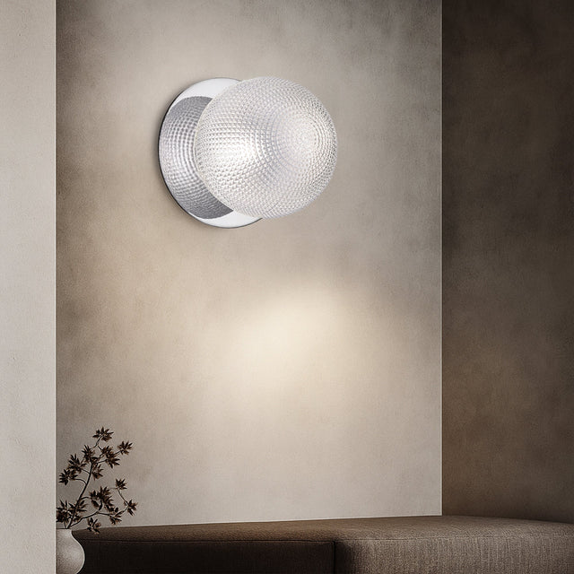 Odessa Large Diamond Cut LED Wall Light 8.5W 4000K Clear & Chrome