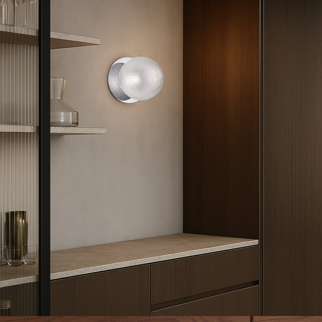 Odessa Small Diamond Cut LED Wall Light 8.5W 4000K Clear & Chrome