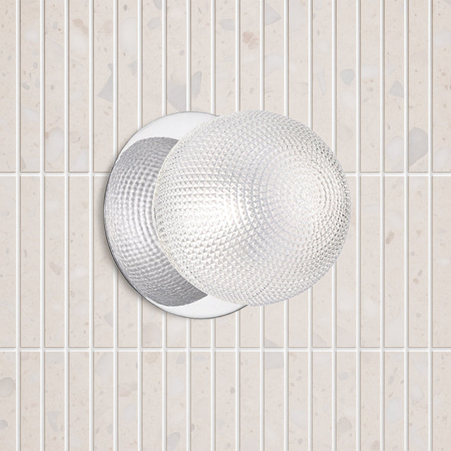 Odessa Small Diamond Cut LED Wall Light 8.5W 4000K Clear & Chrome