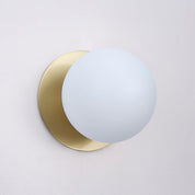 Odessa Large LED Wall Light 8.5W 4000K Frosted Opal & Brass