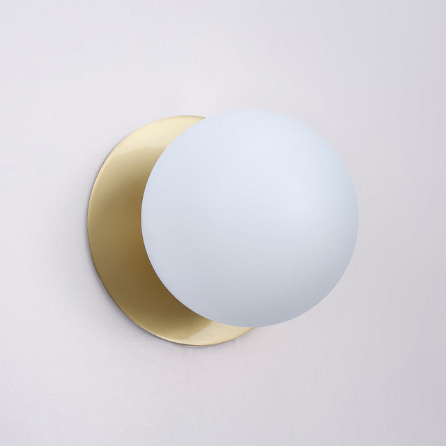 Odessa Large LED Wall Light 8.5W 4000K Frosted Opal & Brass