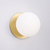 Odessa Large LED Wall Light 8.5W 4000K Frosted Opal & Brass