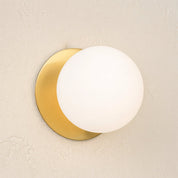 Odessa Large LED Wall Light 8.5W 4000K Frosted Opal & Brass