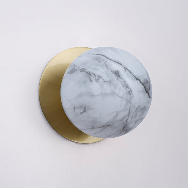 Odessa Large LED Wall Light 8.5W 4000K Marble Opal & Brass