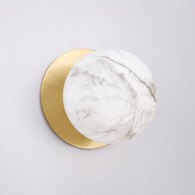 Odessa Large LED Wall Light 8.5W 4000K Marble Opal & Brass