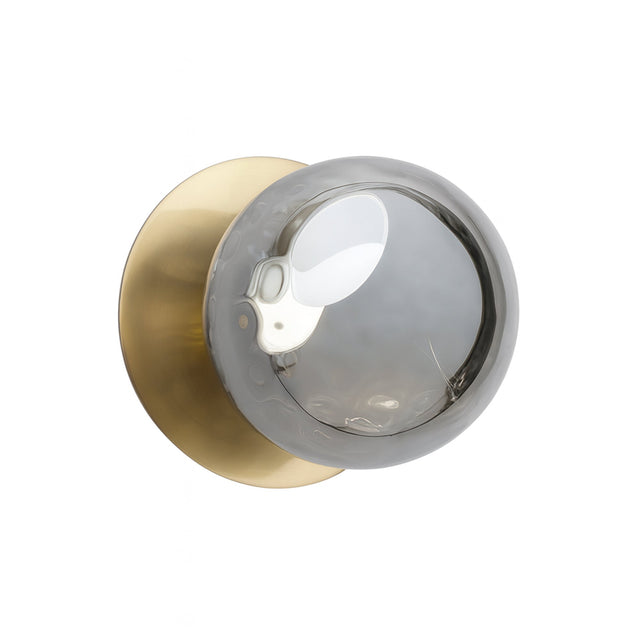 Odessa Large Molten Ripple LED Wall Light 8.5W 4000K Smoky & Brass
