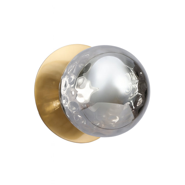 Odessa Large Molten Ripple LED Wall Light 8.5W 4000K Smoky & Brass