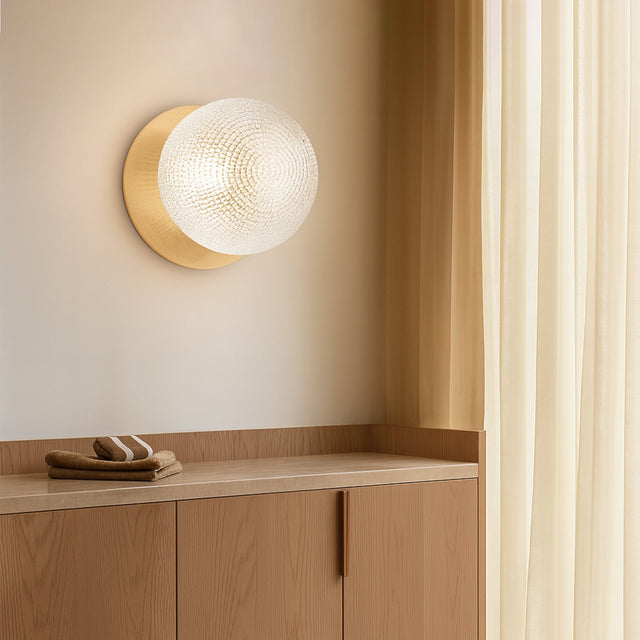 Odessa Large Diamond Cut LED Wall Light 8.5W 4000K Clear & Brass