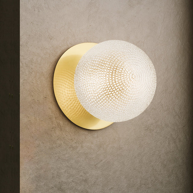 Odessa Large Diamond Cut LED Wall Light 8.5W 4000K Clear & Brass