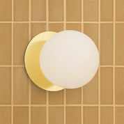 Odessa Large LED Wall Light 8.5W 4000K Frosted Opal & Gold