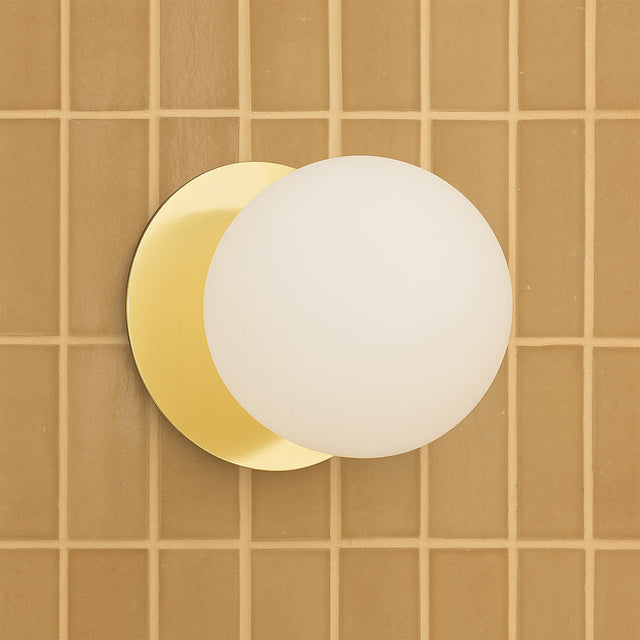 Odessa Large LED Wall Light 8.5W 4000K Frosted Opal & Gold