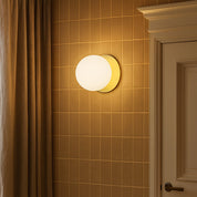 Odessa Large LED Wall Light 8.5W 4000K Frosted Opal & Gold