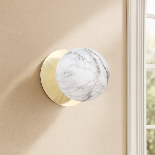 Odessa Large LED Wall Light 8.5W 4000K Marble Opal & Gold