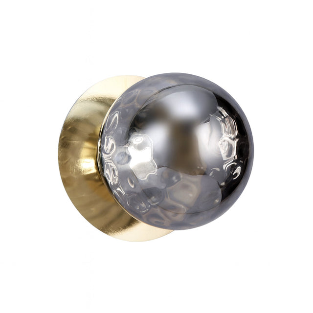 Odessa Large Molten Ripple LED Wall Light 8.5W 4000K Smoky & Gold