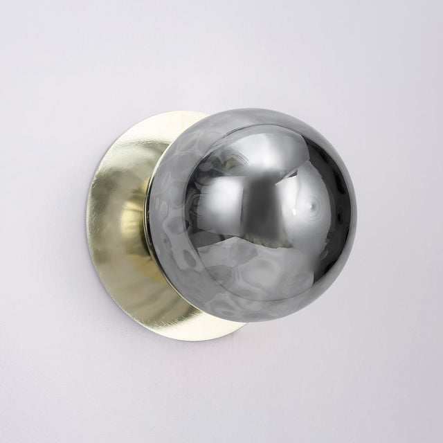 Odessa Large Molten Ripple LED Wall Light 8.5W 4000K Smoky & Gold