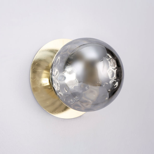 Odessa Large Molten Ripple LED Wall Light 8.5W 4000K Smoky & Gold