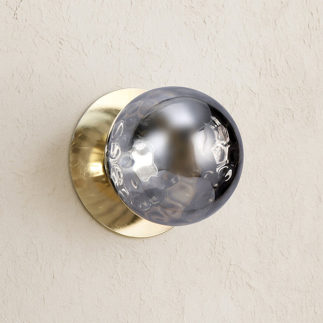 Odessa Large Molten Ripple LED Wall Light 8.5W 4000K Smoky & Gold