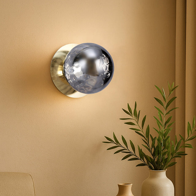 Odessa Large Molten Ripple LED Wall Light 8.5W 4000K Smoky & Gold