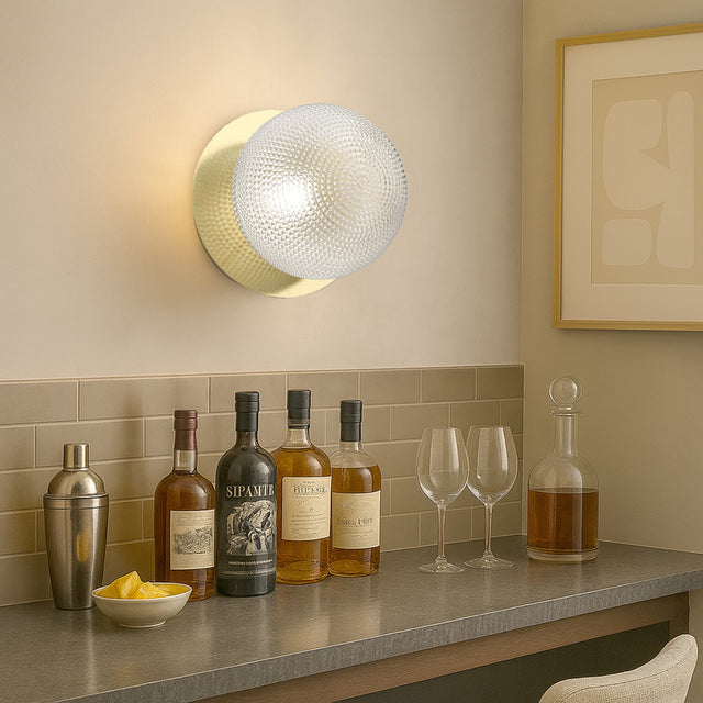Odessa Large Diamond Cut LED Wall Light 8.5W 4000K Clear & Gold