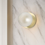 Odessa Large Diamond Cut LED Wall Light 8.5W 4000K Clear & Gold