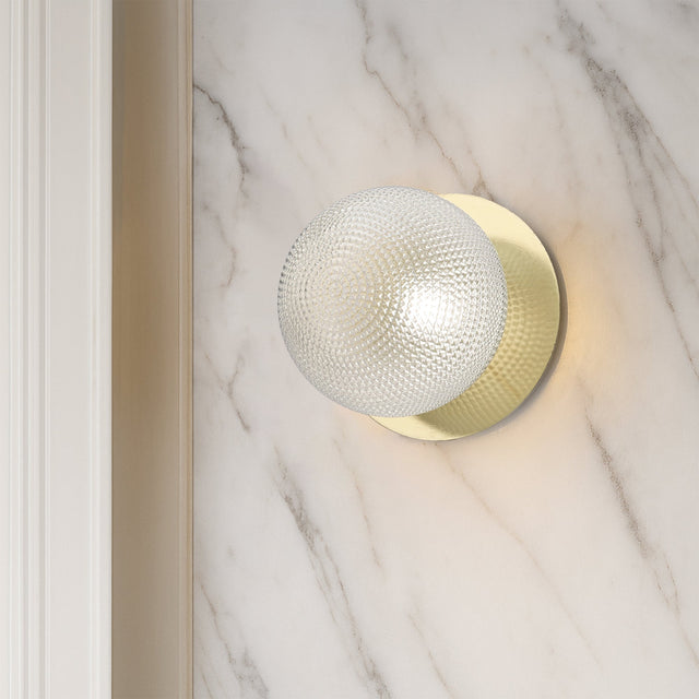 Odessa Large Diamond Cut LED Wall Light 8.5W 4000K Clear & Gold