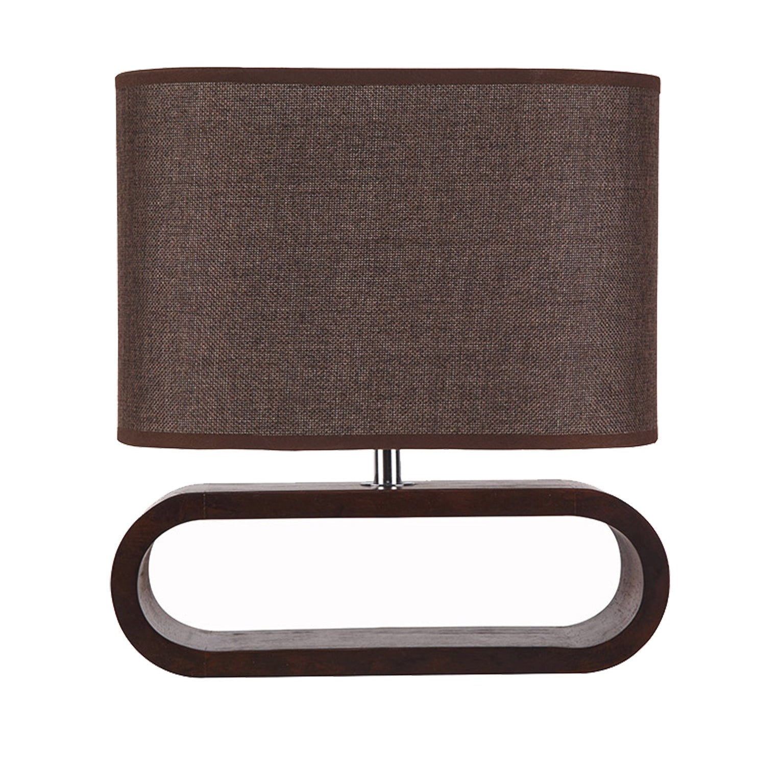  Dark Wood Cloth Shade Table Lamps