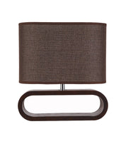 LOTUS: Blonde / Dark Wood Cloth Shade Table Lamps