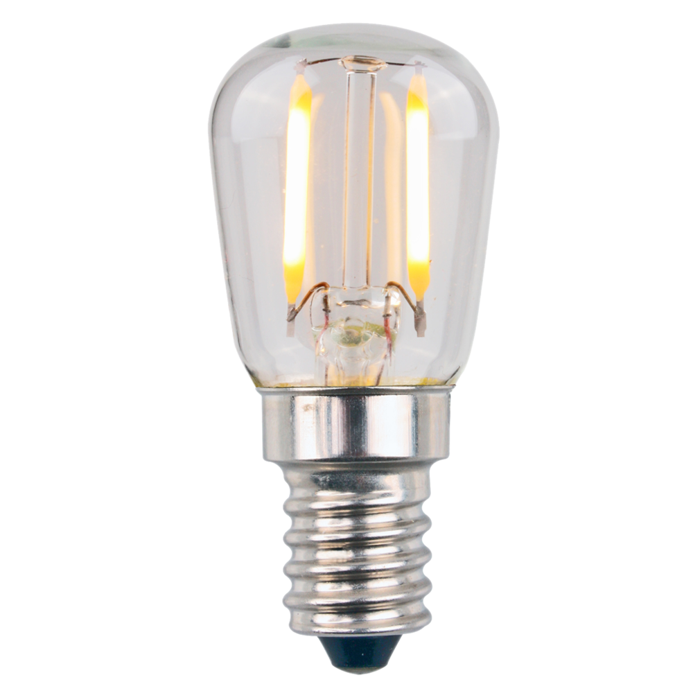 LED Filament Globe 240V 1.5W SES Clear Glass 3000K