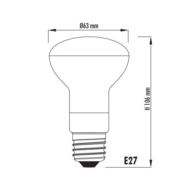 LED Filament Globe 240V 7W ES W63mm Mirror Reflector Glass 2700K