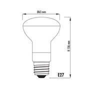 LED Filament Globe 240V 7W ES W63mm Mirror Reflector Glass 6000K